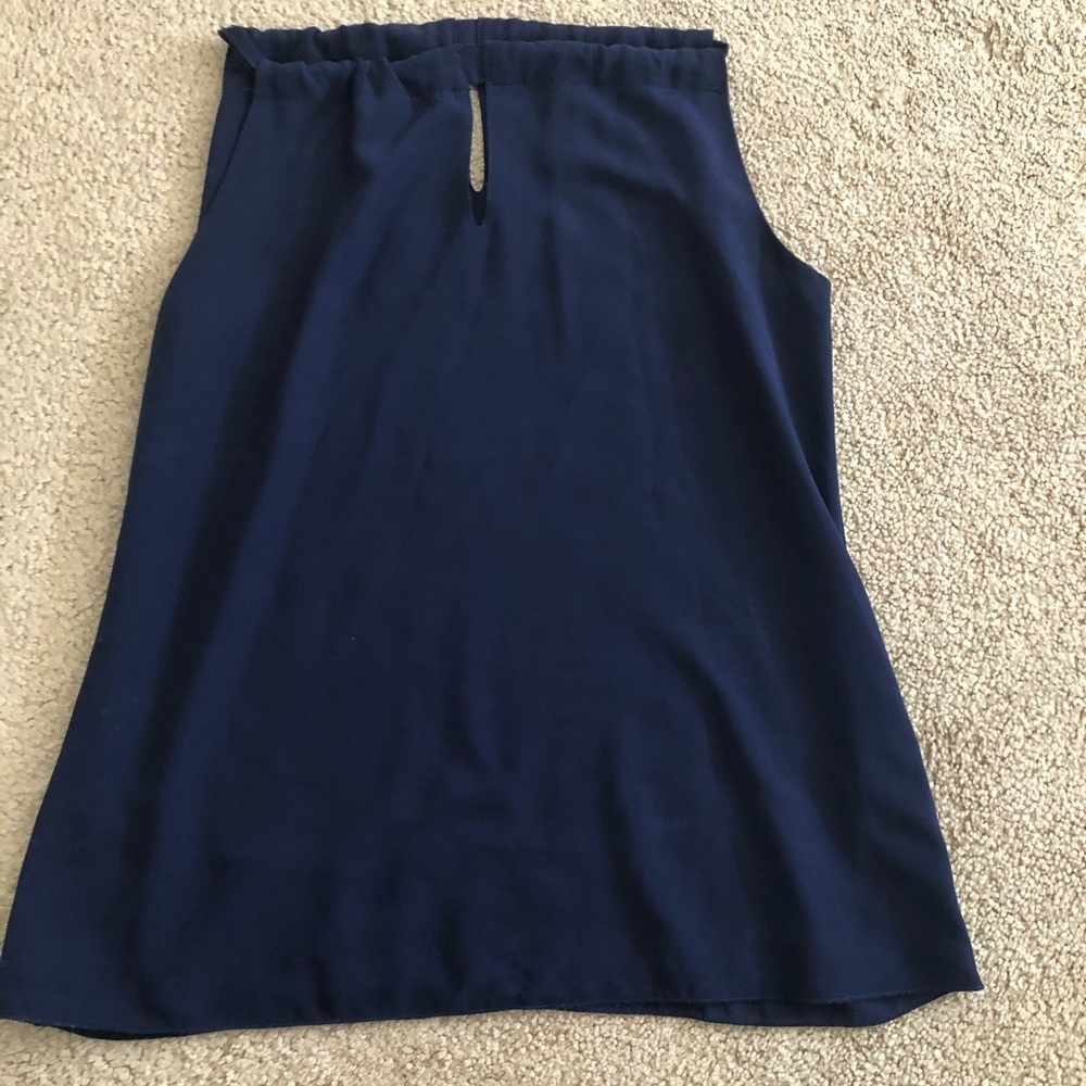 Navy keyhole sleeveless top